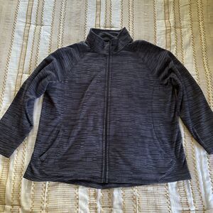 MTA Sport Women’s Plus Gray/Black Full Zip Pockets Fleece Jacket Size 2X